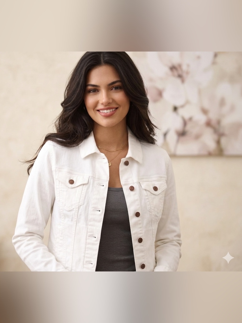 Lucky Brand Women’s White Denim Jacket M